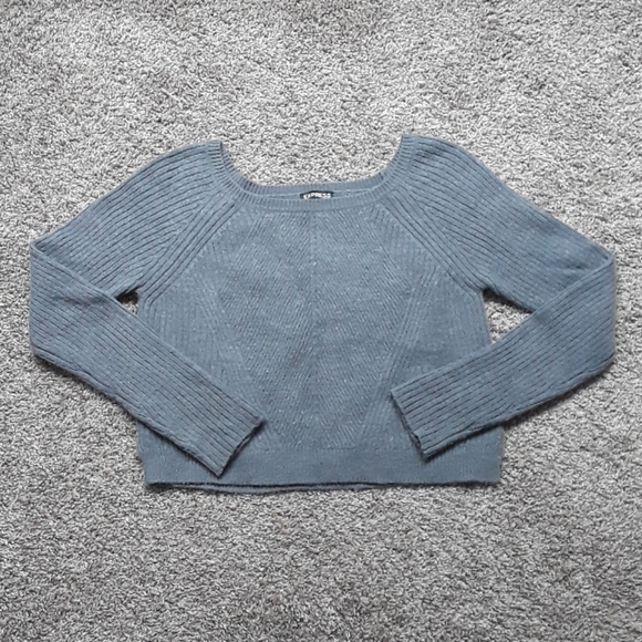 Express Sweaters - EXPRESS grey cropped sweater